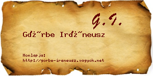 Görbe Iréneusz névjegykártya